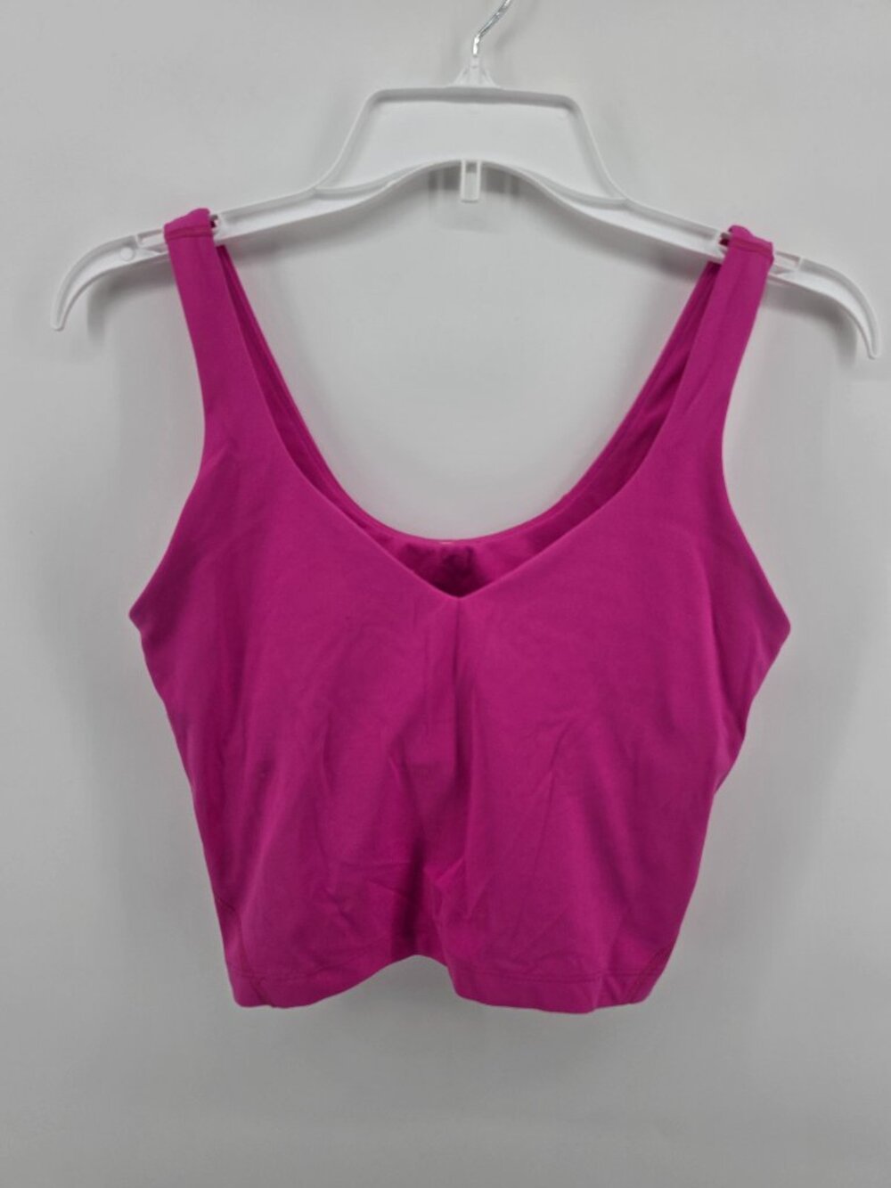 Lululemon Pink Magenta V-Neck Crop Tank‎ Sports Bra Womens Medium